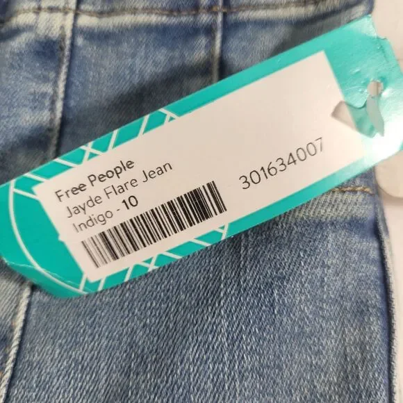 Free People We The Free Jayde Flare High Rise Jeans Women’s Size 30/10 Indigo - Picture 6 of 14
